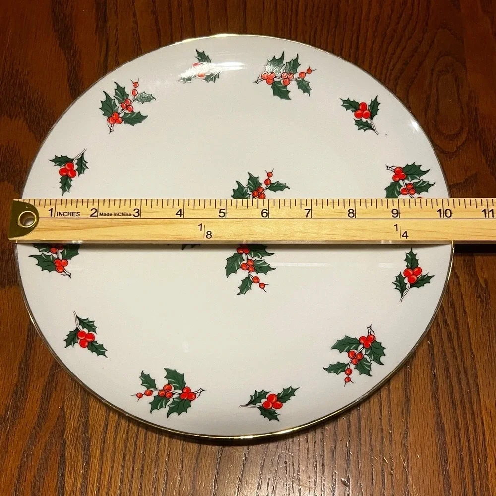 Royal Ann Fine China Holly Christmas Plate 10
